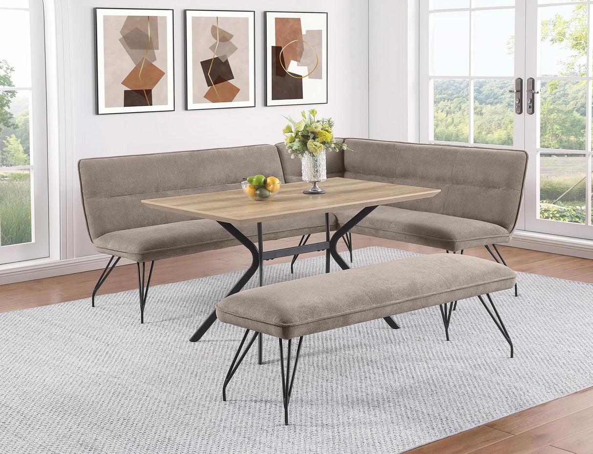 Dodson Taupe Upholstered Dining Bench by Coaster at Eve Furniture