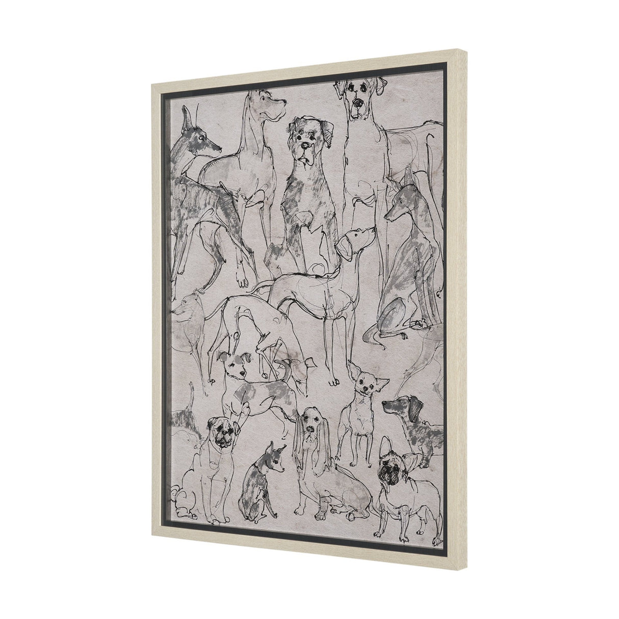 Dog Sketches II by Mercana Studio Hand Embelished Framed Artwork Matted under Glass by Mercana at Eve Furniture