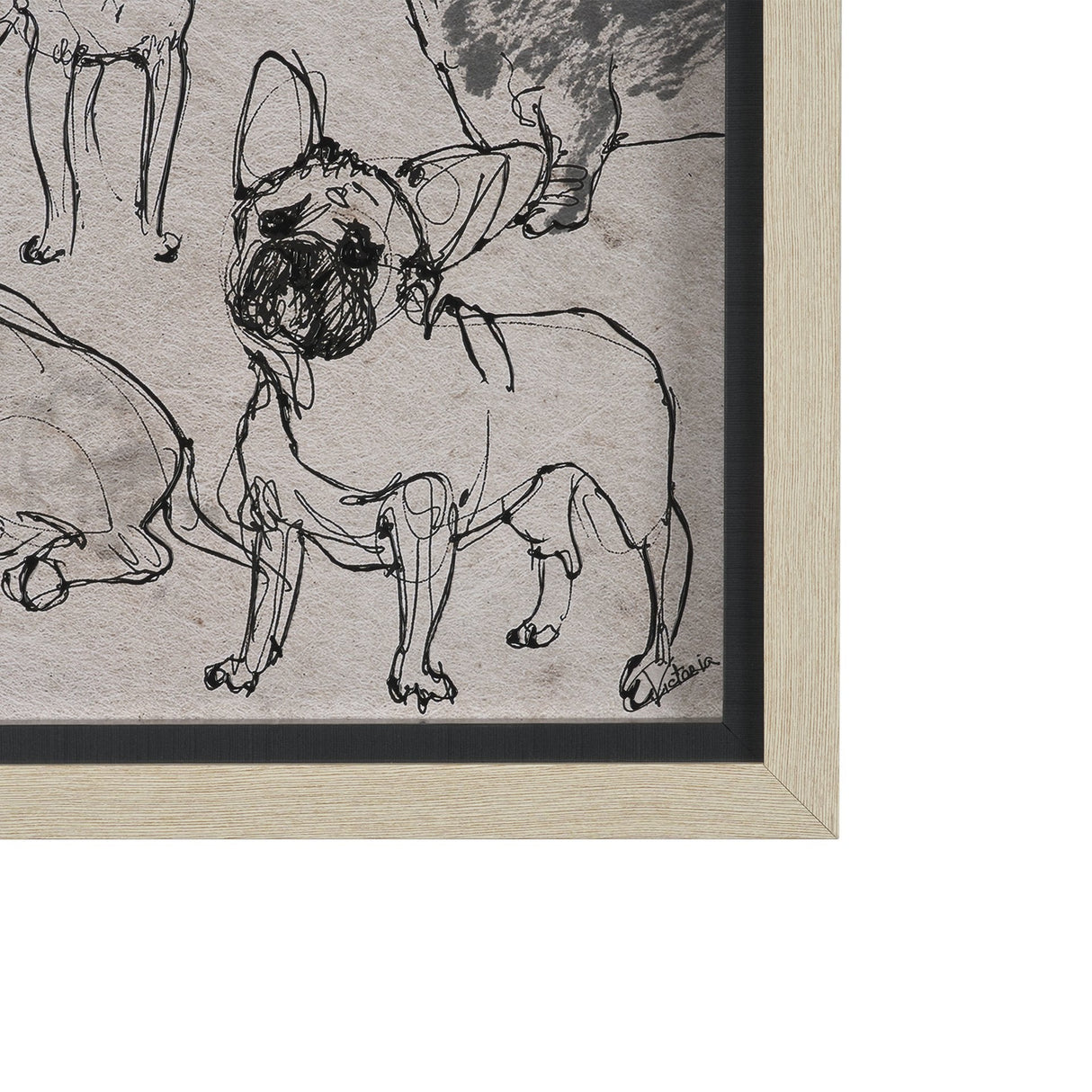 Dog Sketches II by Mercana Studio Hand Embelished Framed Artwork Matted under Glass by Mercana at Eve Furniture