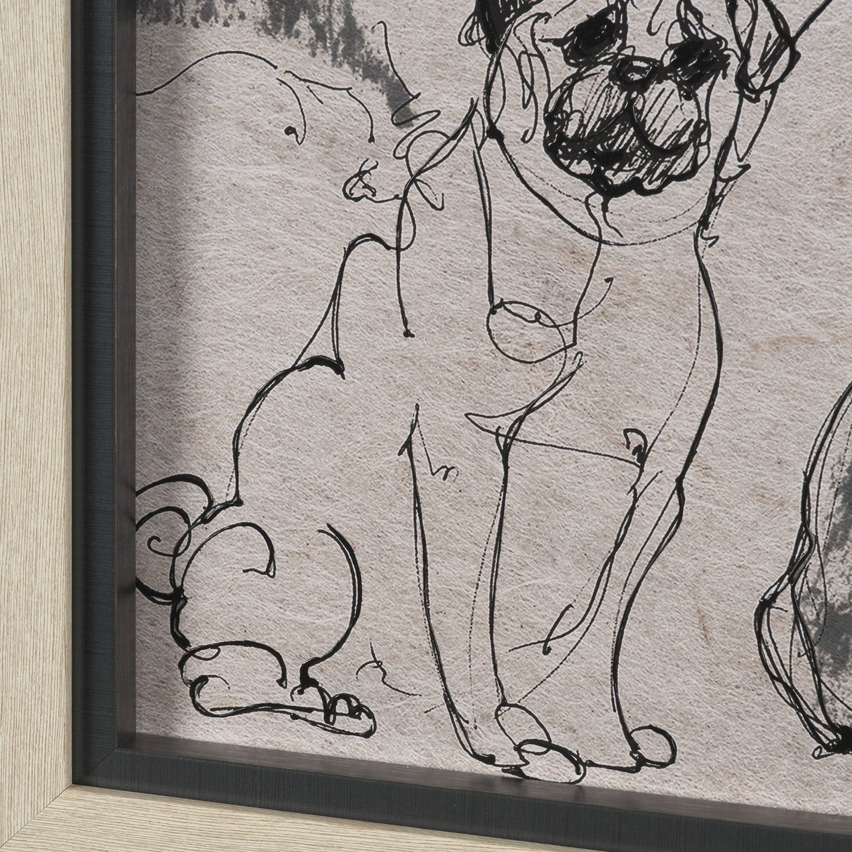 Dog Sketches II by Mercana Studio Hand Embelished Framed Artwork Matted under Glass by Mercana at Eve Furniture