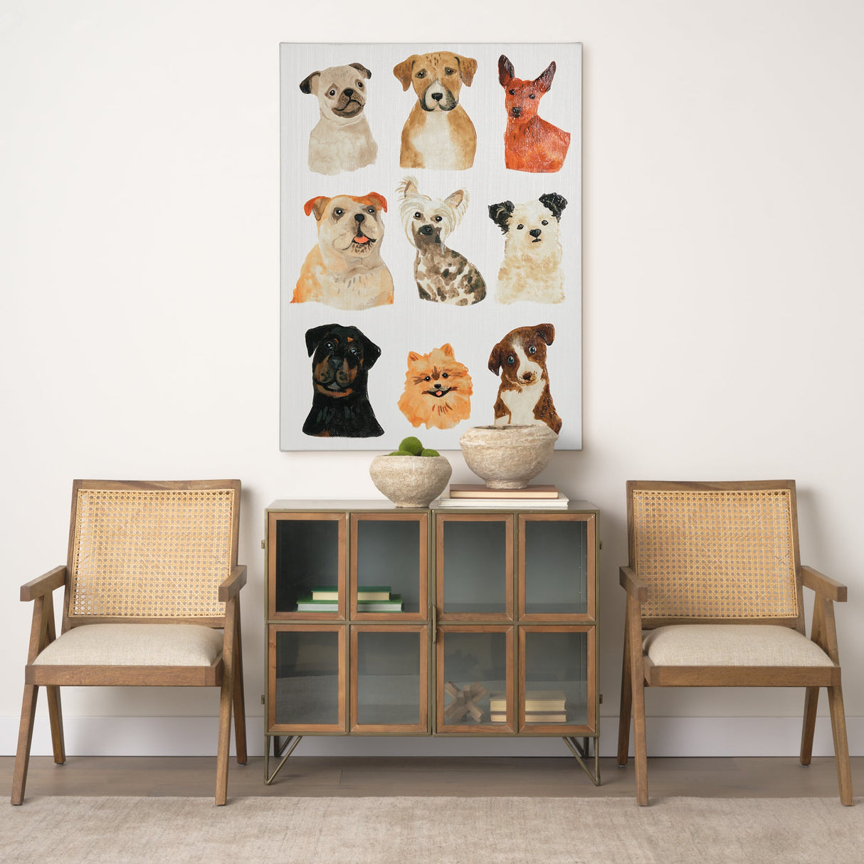 Doggos & Puppers I by June Erica Vess a Hand Embellished Textured Canvas by Mercana at Eve Furniture