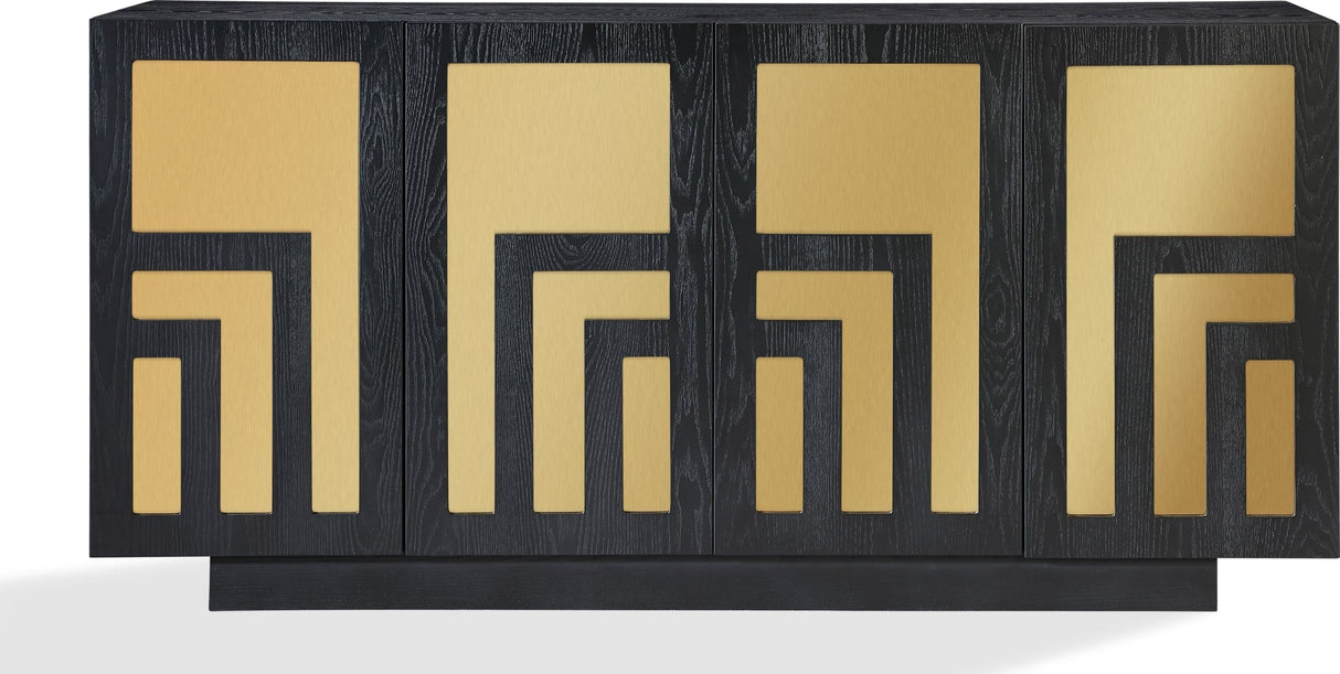 Doheny Black/Brass Wood and Metal Two Door Sideboard by Modus Furniture at Eve Furniture