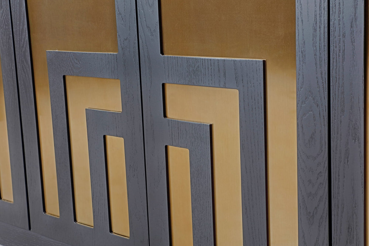 Doheny Black/Brass Wood and Metal Two Door Sideboard by Modus Furniture at Eve Furniture