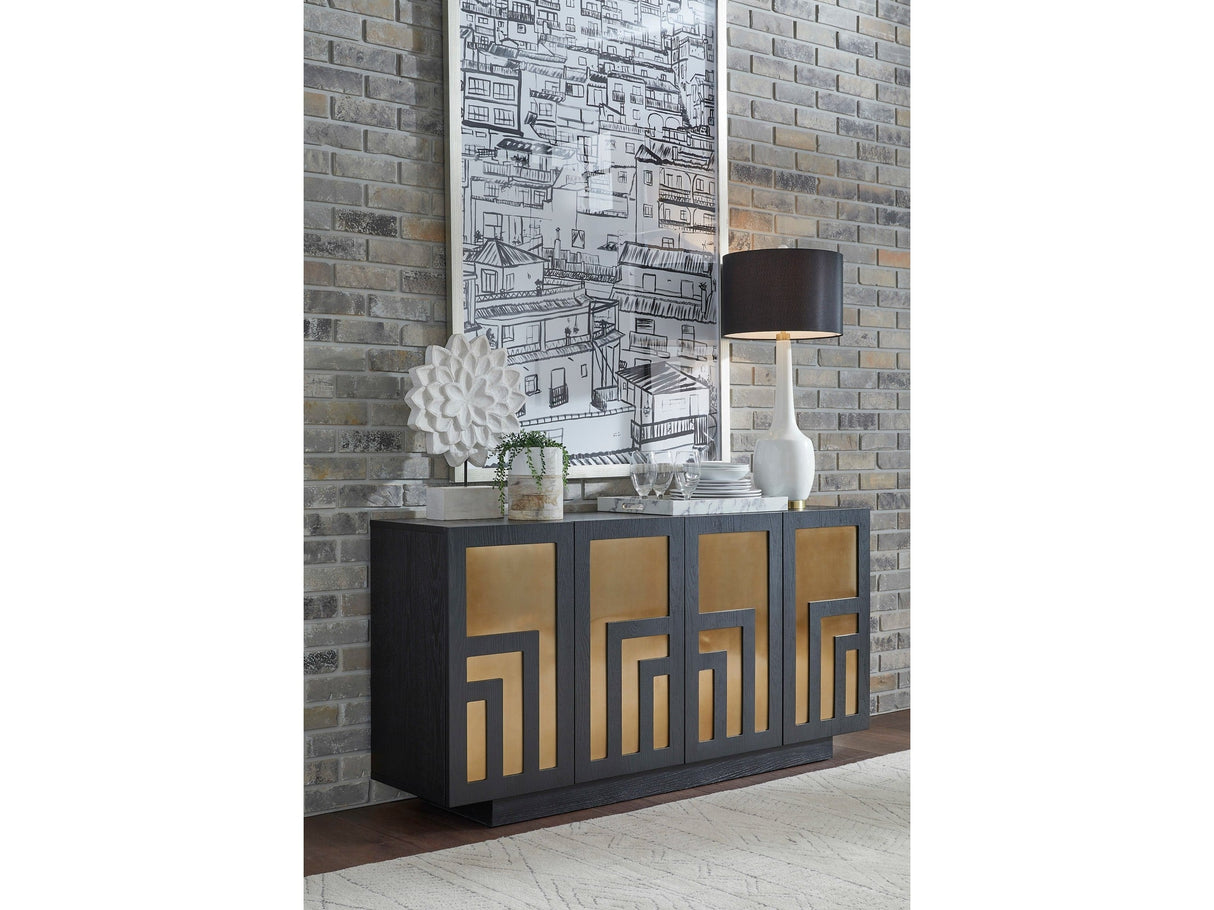 Doheny Black/Brass Wood and Metal Two Door Sideboard by Modus Furniture at Eve Furniture