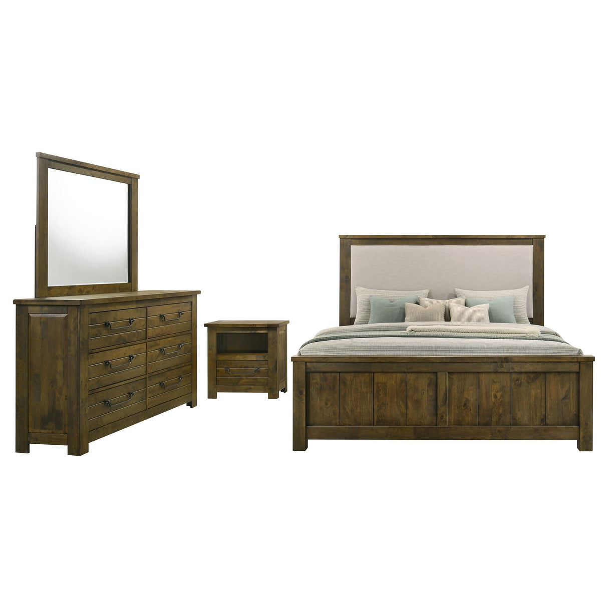 Doherty Rustic Brown 4-Piece Eastern King Bedroom Set by Coaster at Eve Furniture