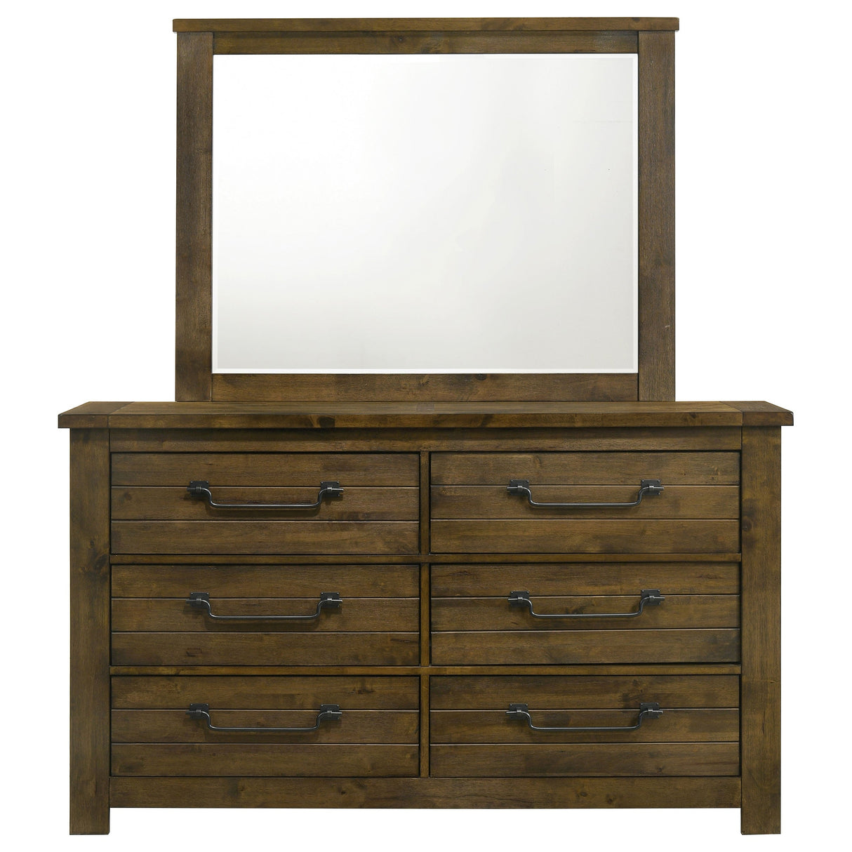 Doherty Rustic Brown 6-drawer Dresser With Mirror by Coaster at Eve Furniture