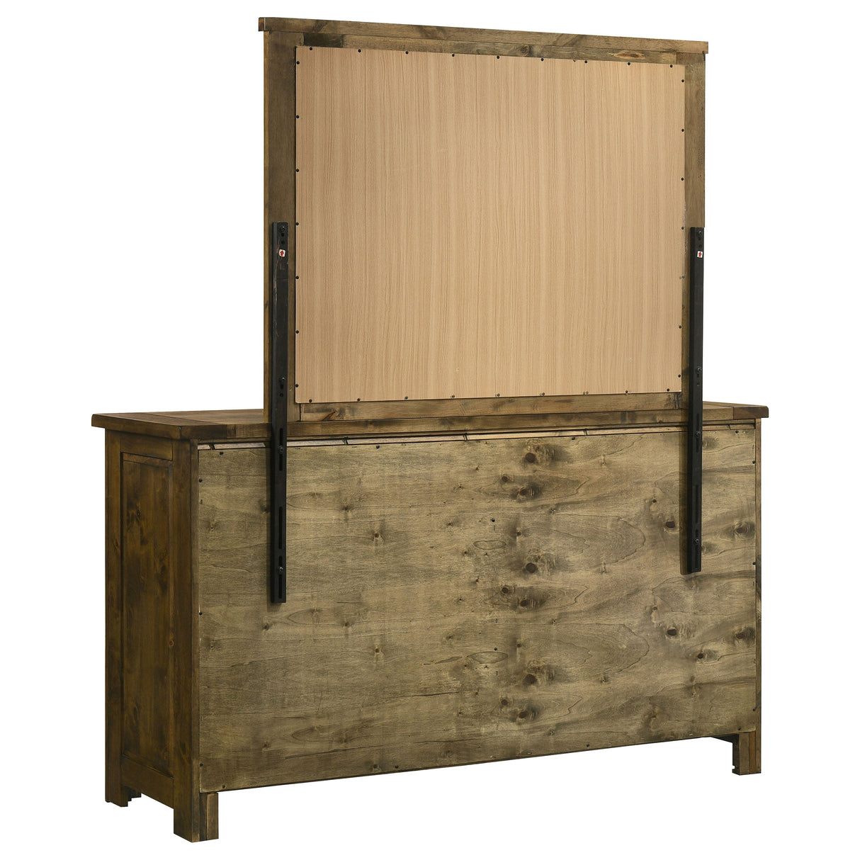 Doherty Rustic Brown 6-drawer Dresser With Mirror by Coaster at Eve Furniture