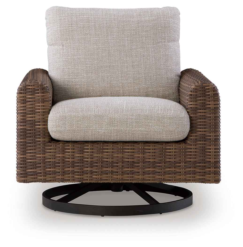 Dolan Creek Gray/Brown Swivel Lounge w/ Cushion by Ashley at Eve Furniture