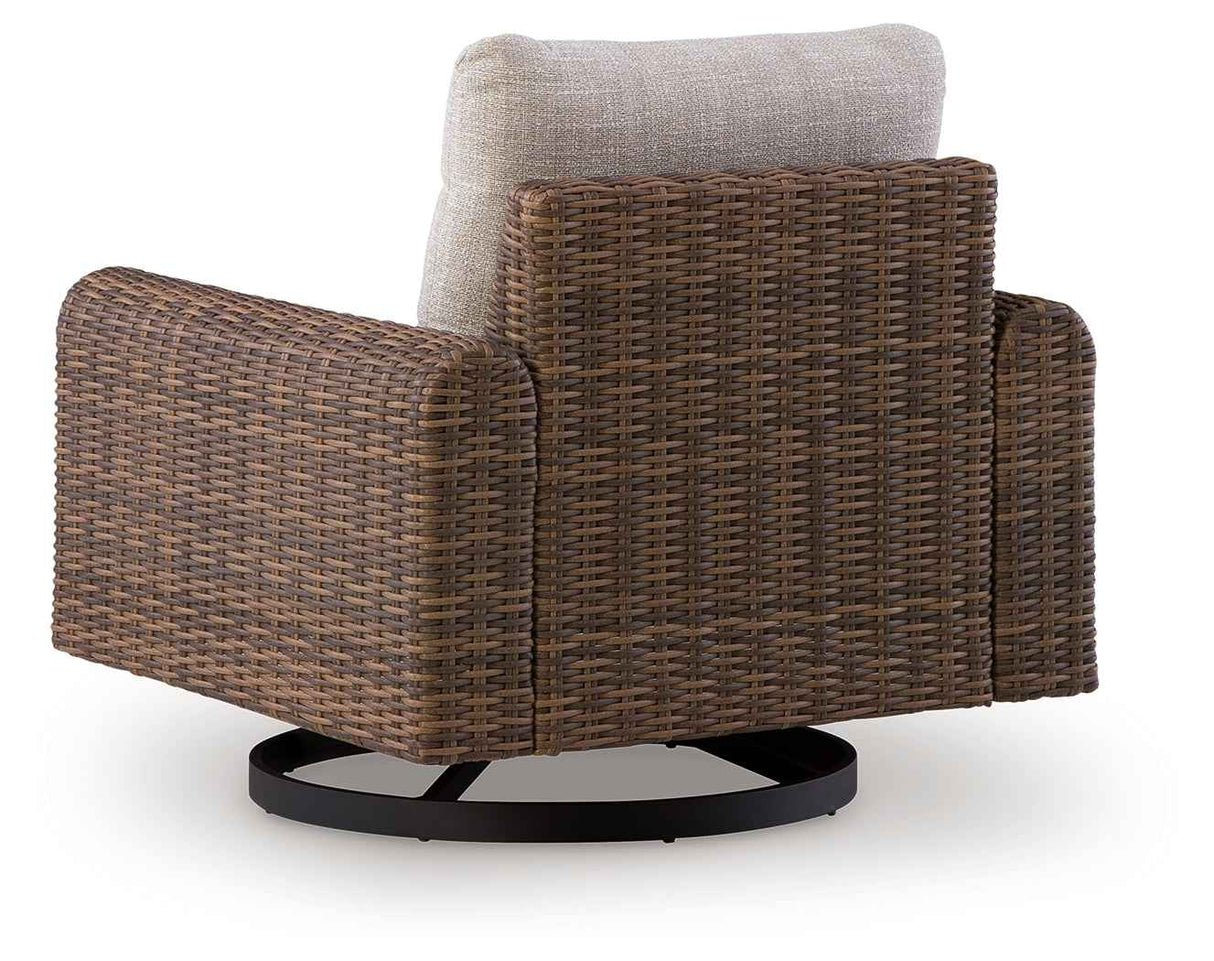 Dolan Creek Gray/Brown Swivel Lounge w/ Cushion by Ashley at Eve Furniture