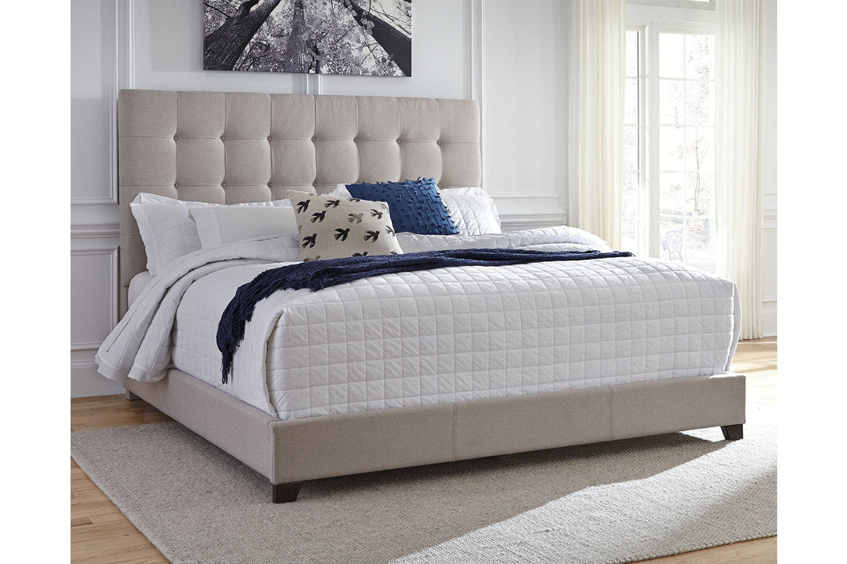 Dolante Beige King Upholstered Bed by Ashley at Eve Furniture