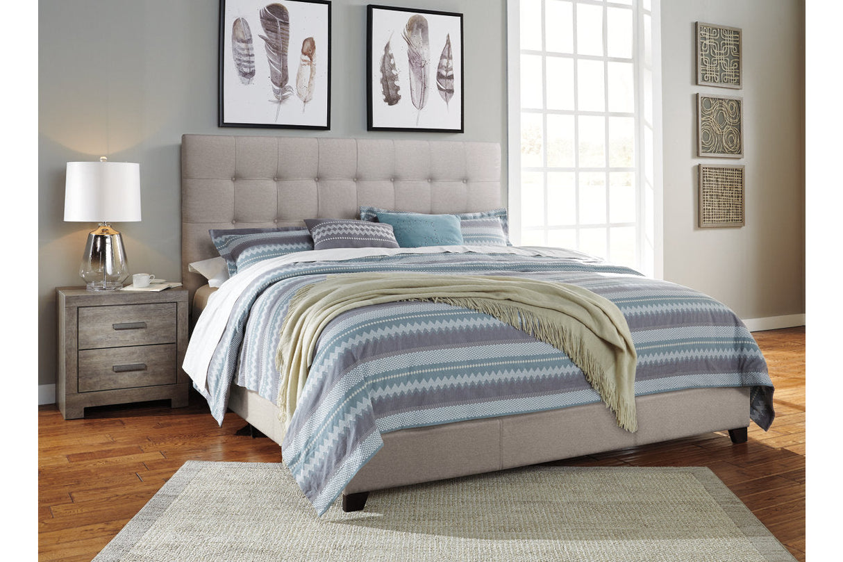Dolante Beige Queen Upholstered Bed by Ashley at Eve Furniture