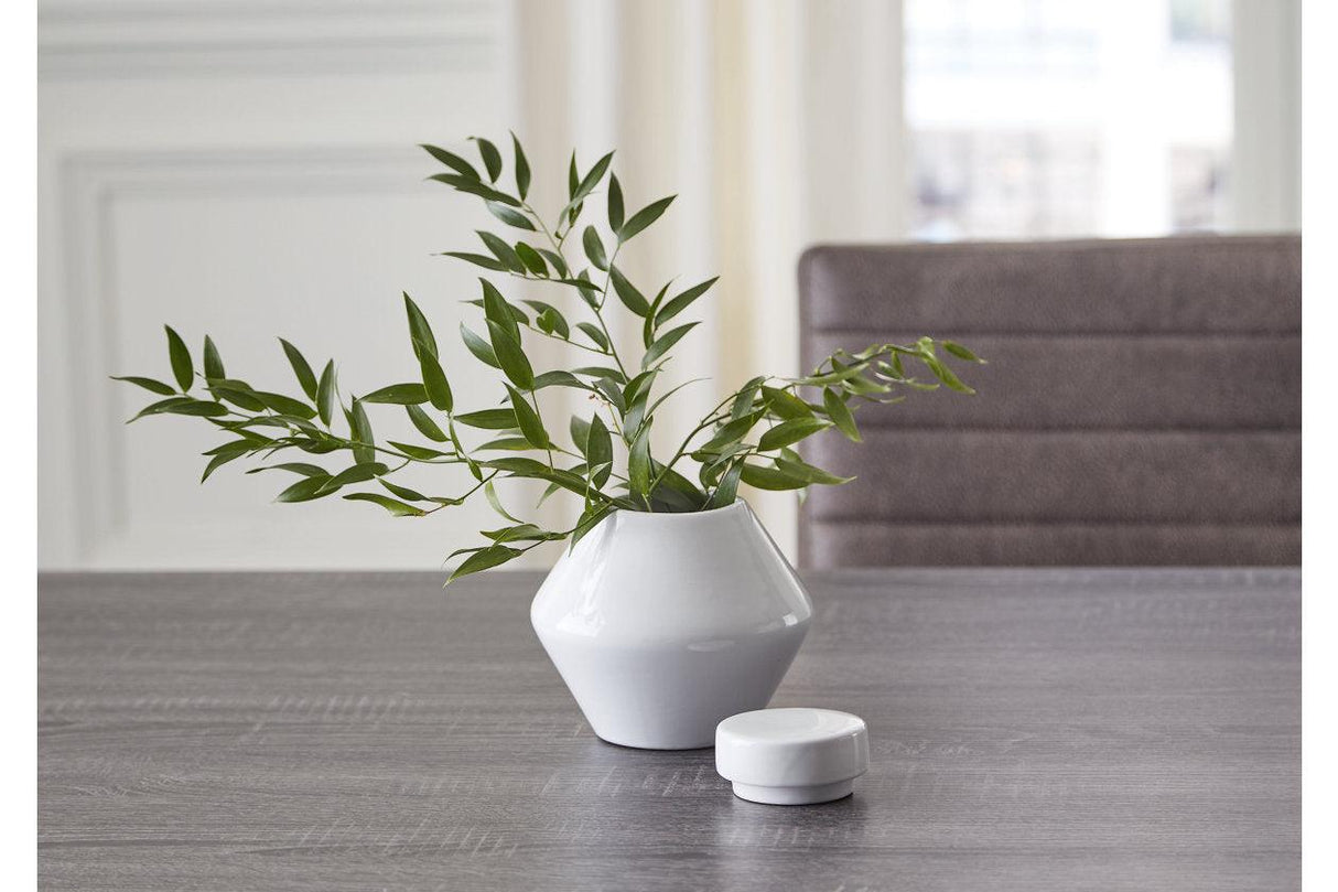 Domina White Jar by Ashley at Eve Furniture