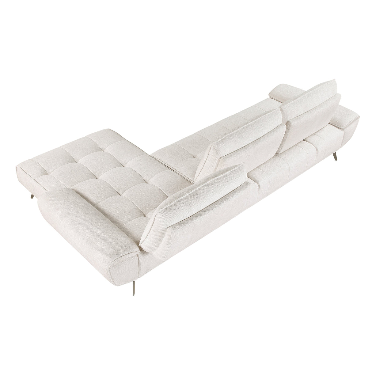 Dominic Beige 2-Piece Sectional with Right Chaise and Dual-position Backs by Homelegance at Eve Furniture