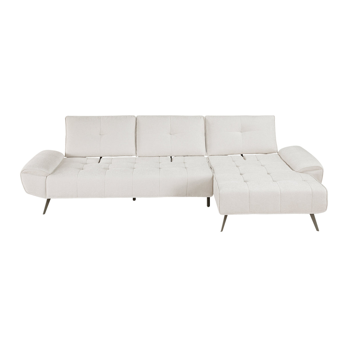 Dominic Beige 2-Piece Sectional with Right Chaise and Dual-position Backs by Homelegance at Eve Furniture