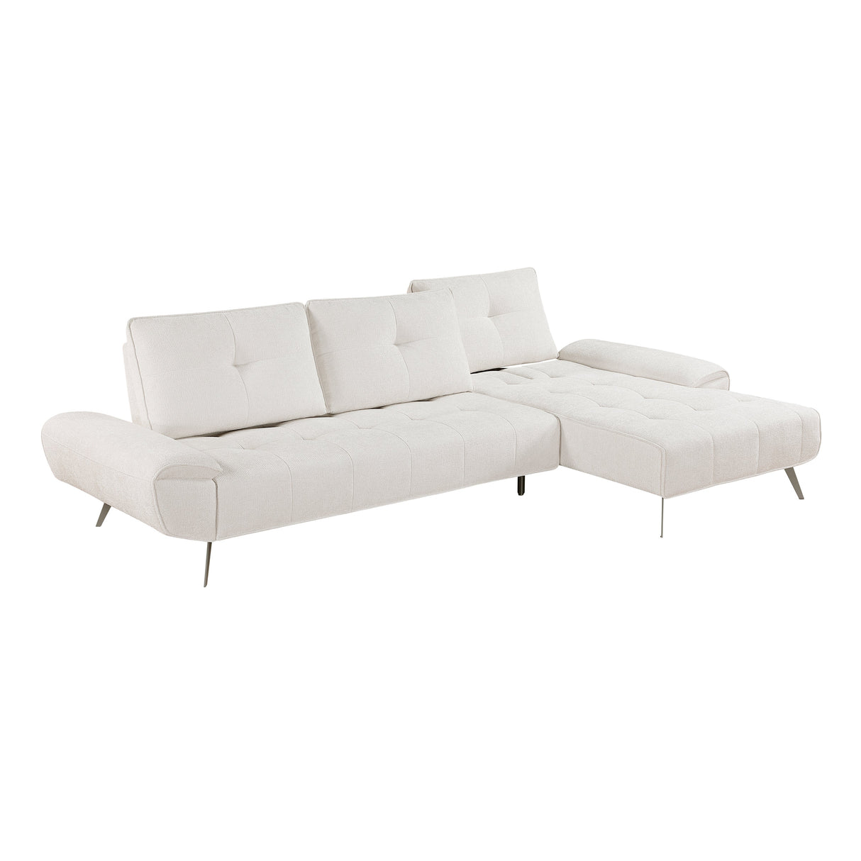Dominic Beige 2-Piece Sectional with Right Chaise and Dual-position Backs by Homelegance at Eve Furniture