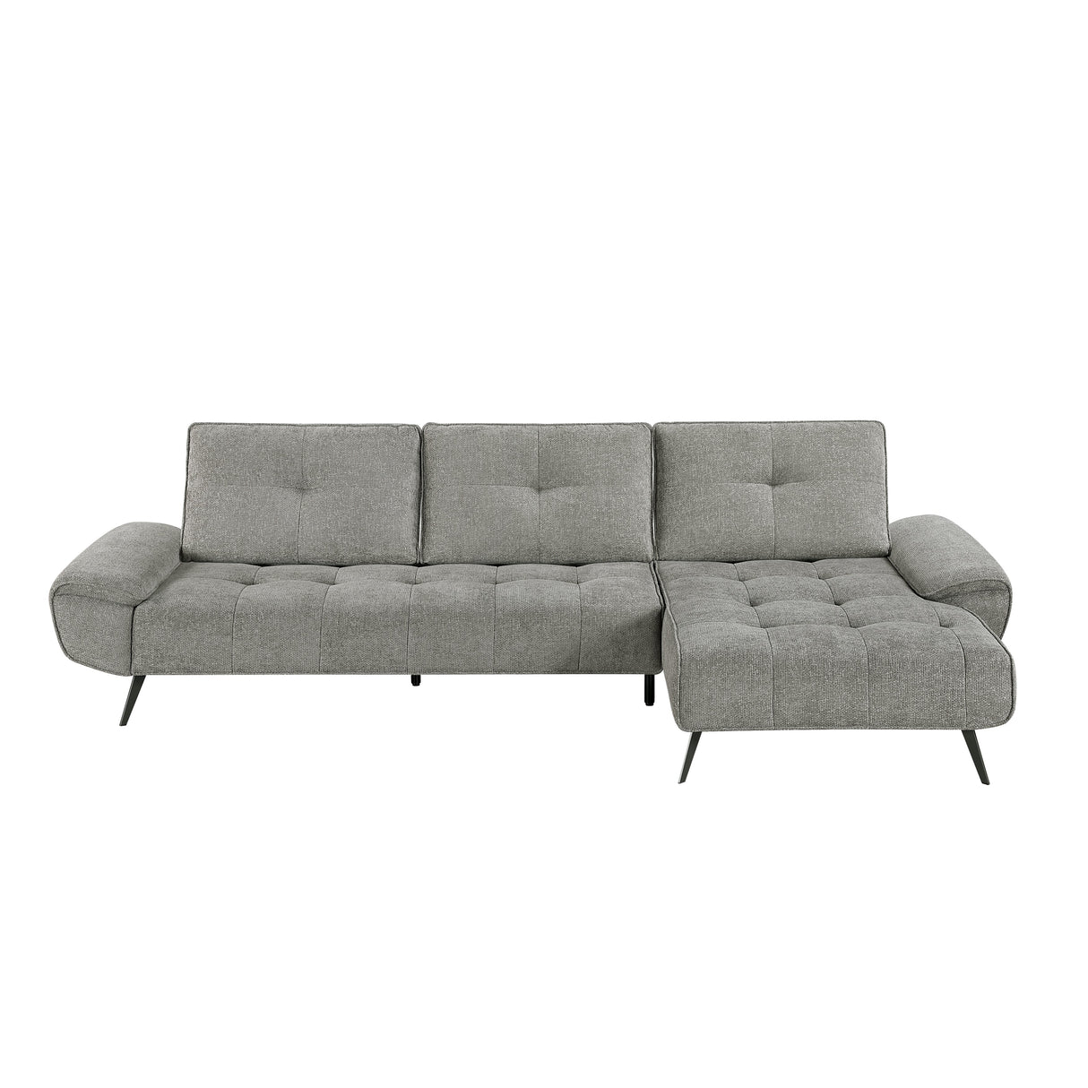 Dominic Dark Gray 2-Piece Sectional with Right Chaise and Dual-position Backs by Homelegance at Eve Furniture