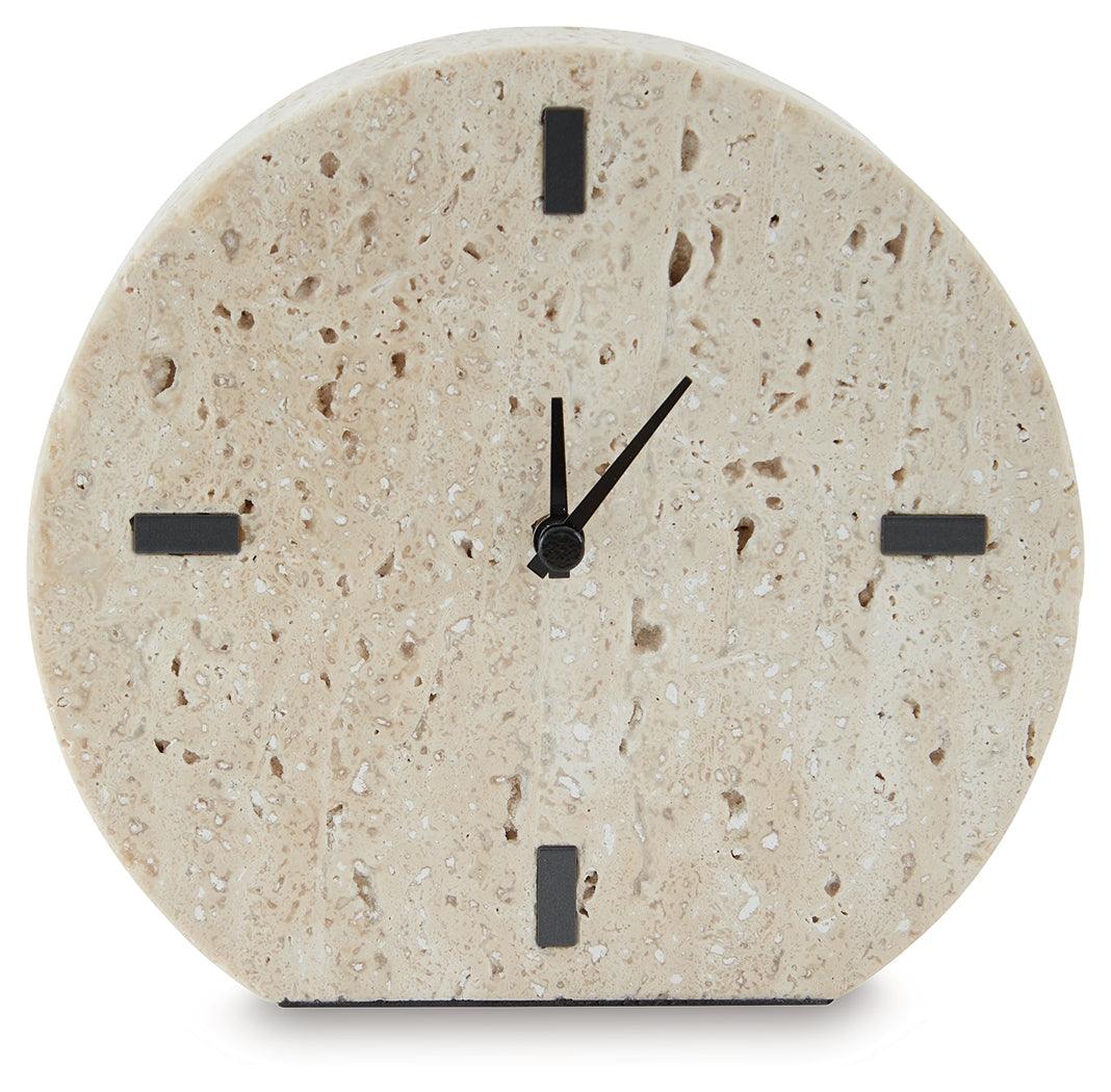 Donfordson Beige Table Clock by Ashley at Eve Furniture