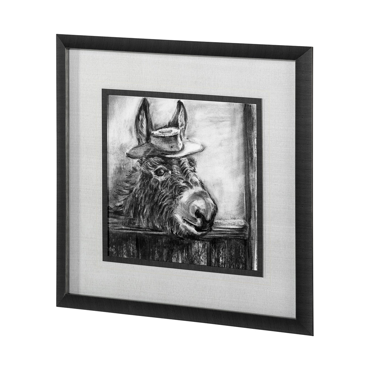 Donkey II by Mercana Studio a Hand Embellished Textured Framed Art Print Matted under Glass by Mercana at Eve Furniture
