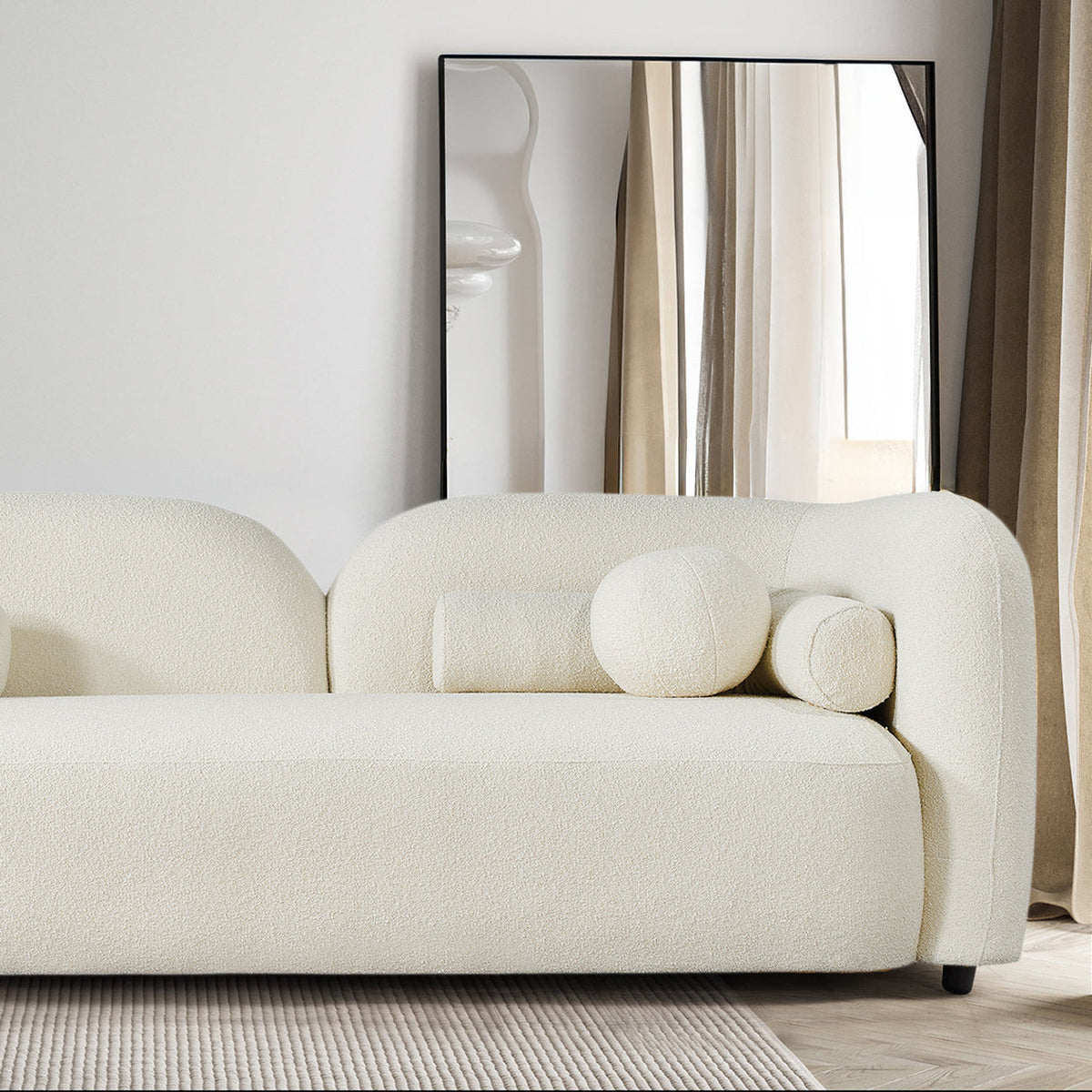 Donna Japandi Style Ivory Boucle Sofa by Ashcroft Furniture at Eve Furniture