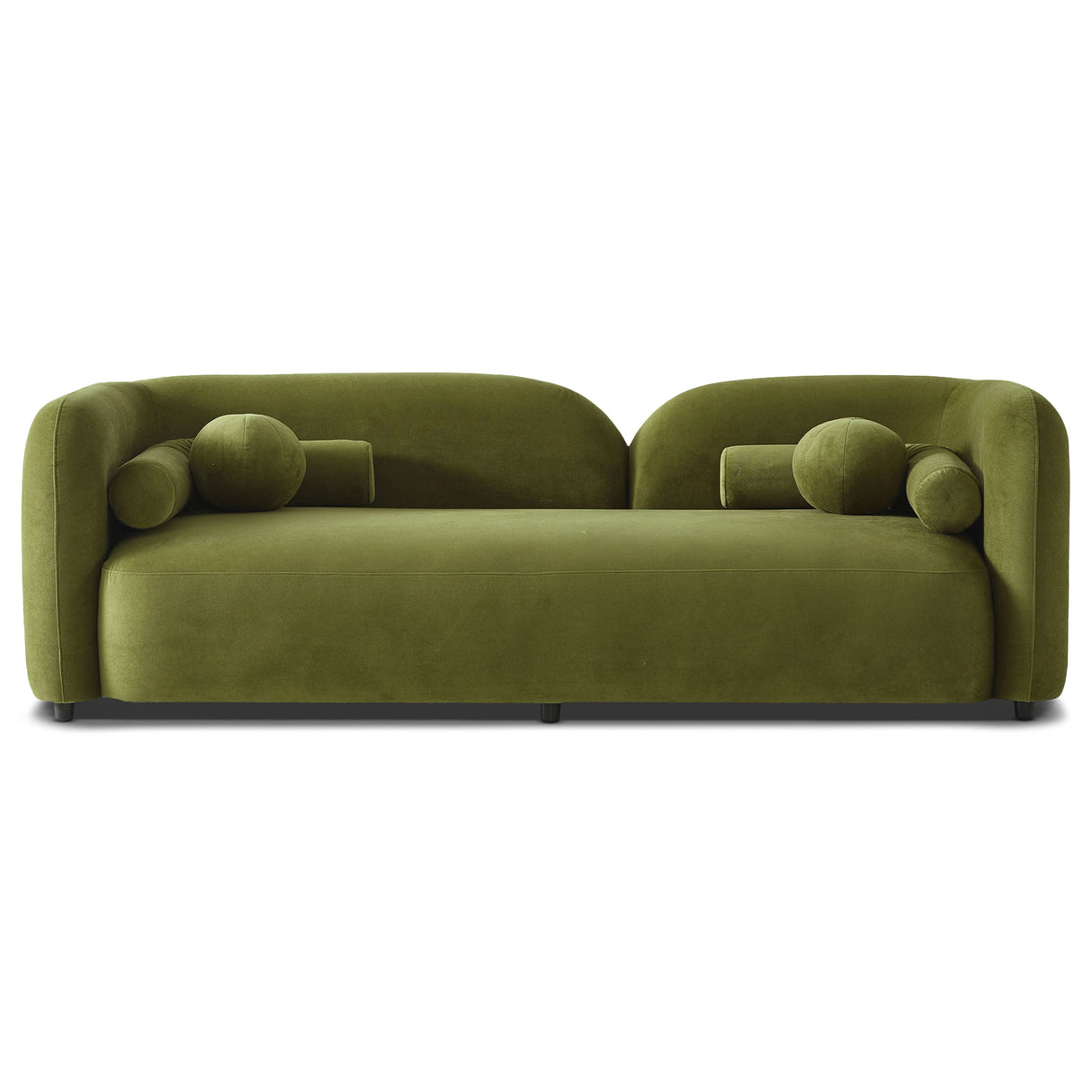 Donna Japandi Style Olive Green Velvet Sofa by Ashcroft Imports at Eve Furniture