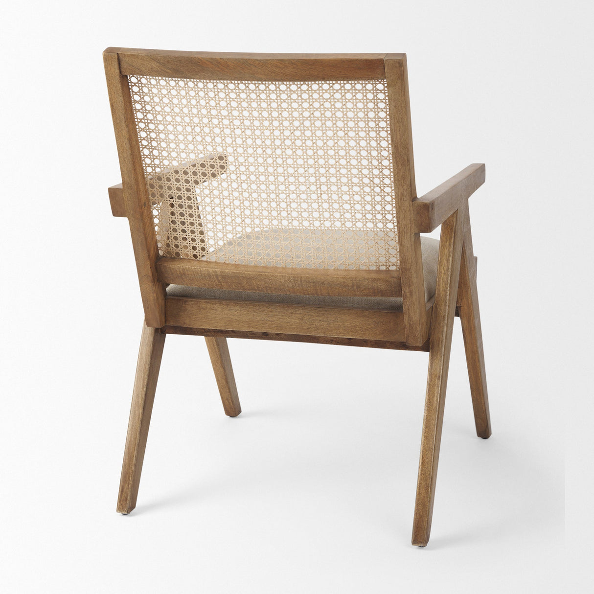 Donna Light Brown Wood Cane-Back w/ Beige Upholstered Seat Dining Chair by Mercana at Eve Furniture