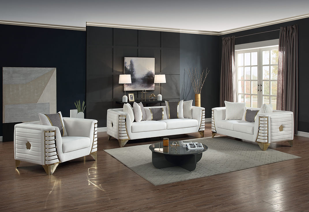 Donovan Cream Sofa Loveseat by New Era Innovations at Eve Furniture