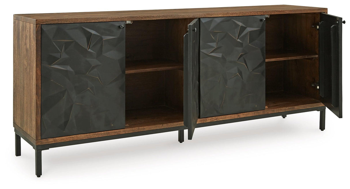 Dorannby Black/Brown Accent Cabinet by Ashley at Eve Furniture