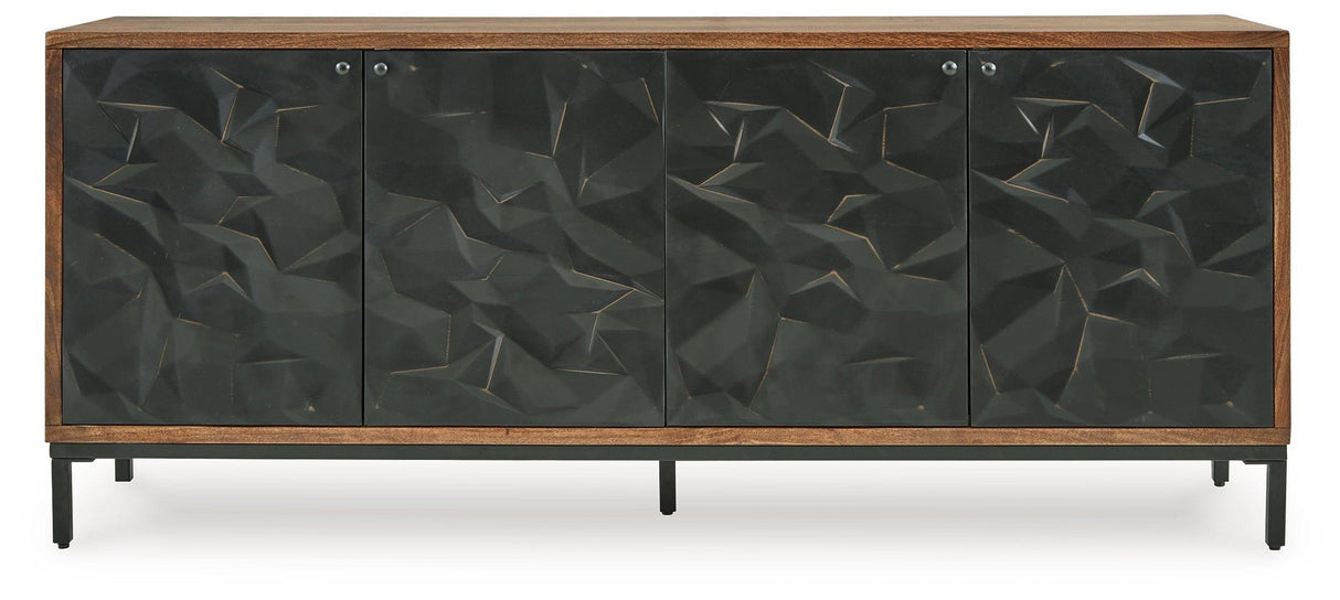 Dorannby Black/Brown Accent Cabinet by Ashley at Eve Furniture