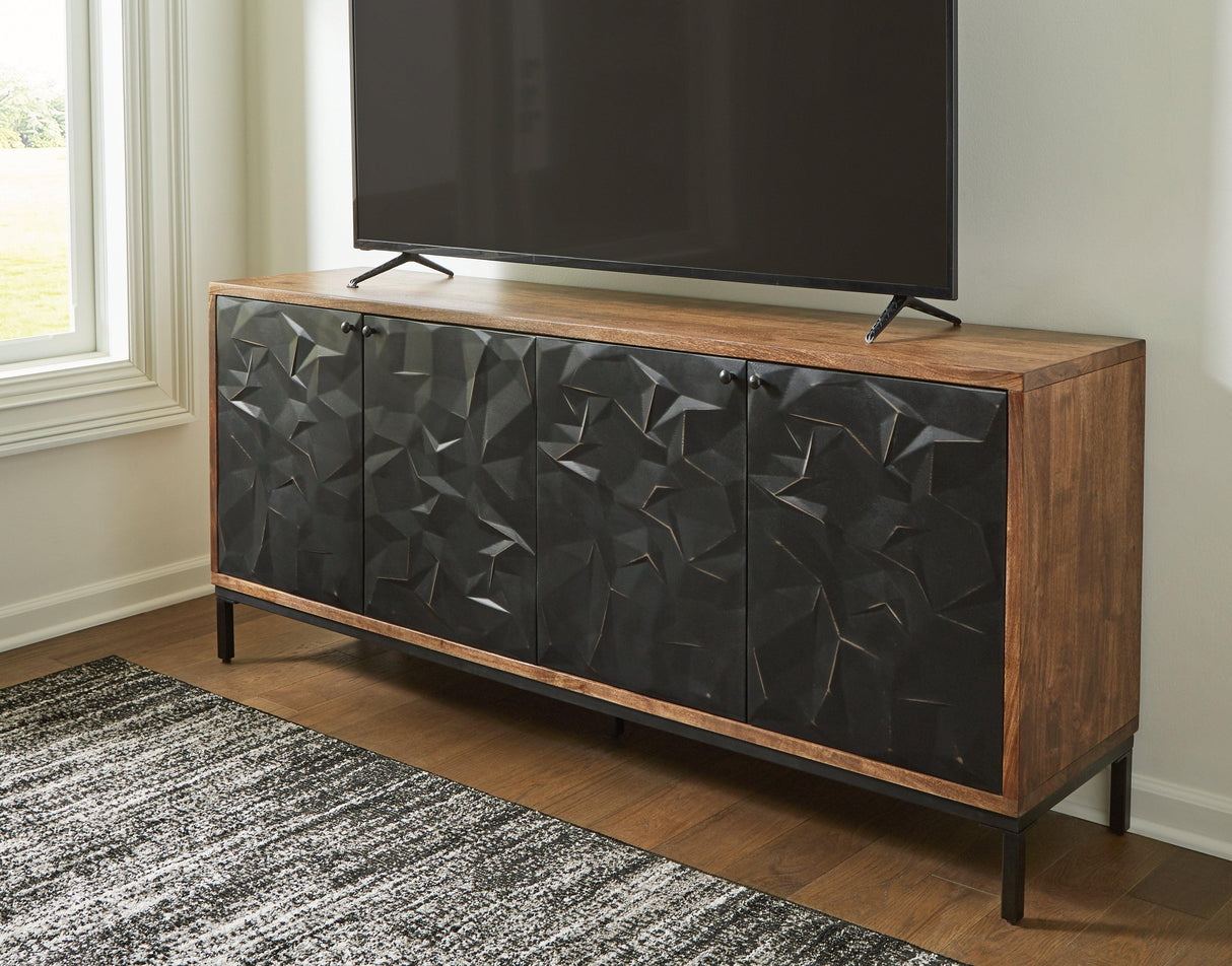 Dorannby Black/Brown Accent Cabinet by Ashley at Eve Furniture