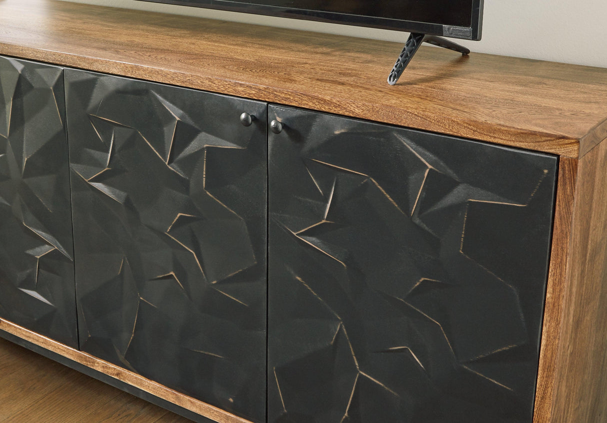 Dorannby Black/Brown Accent Cabinet by Ashley at Eve Furniture