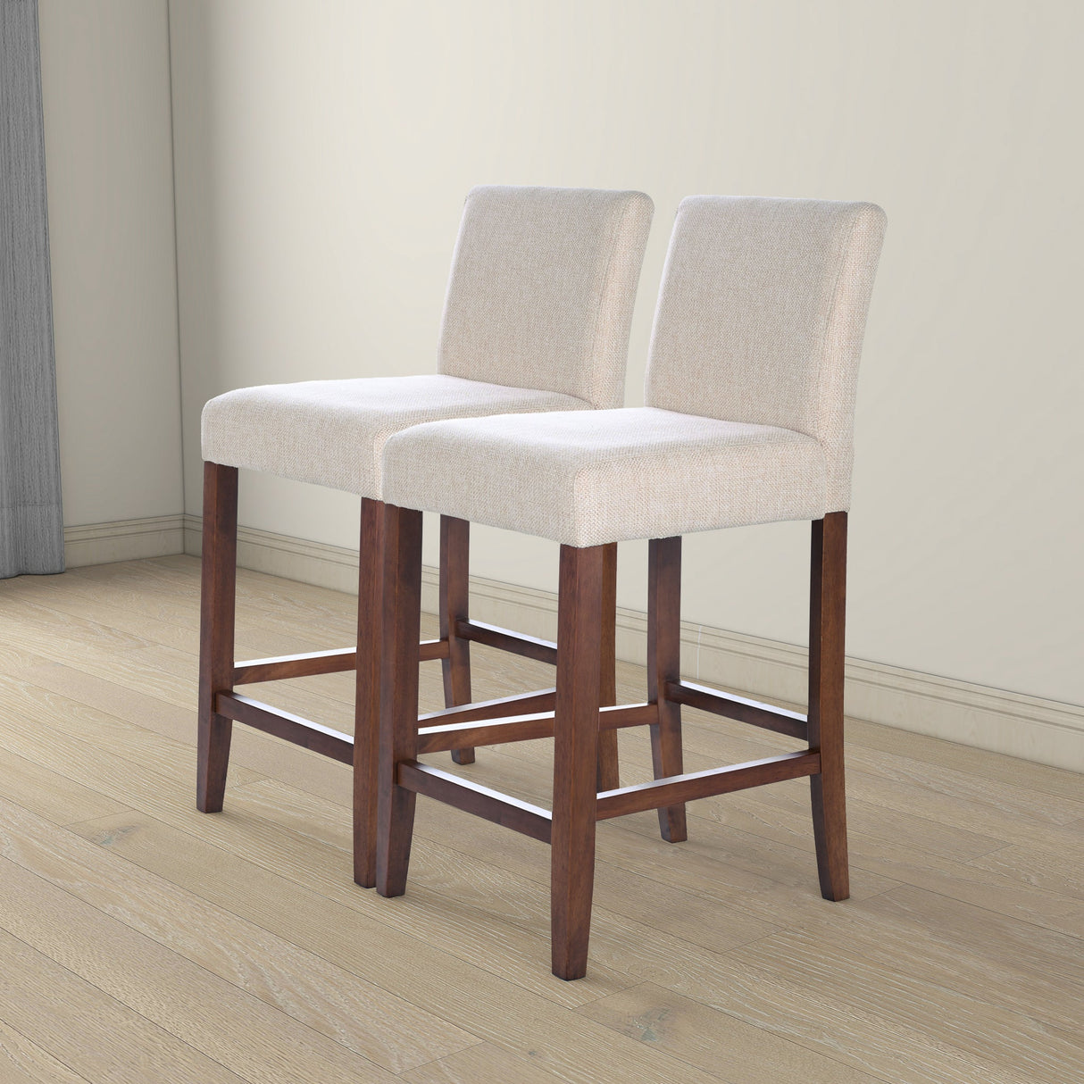 Dorian Beige Fabric Counter Chair (Set of 2) by Ashcroft Furniture at Eve Furniture