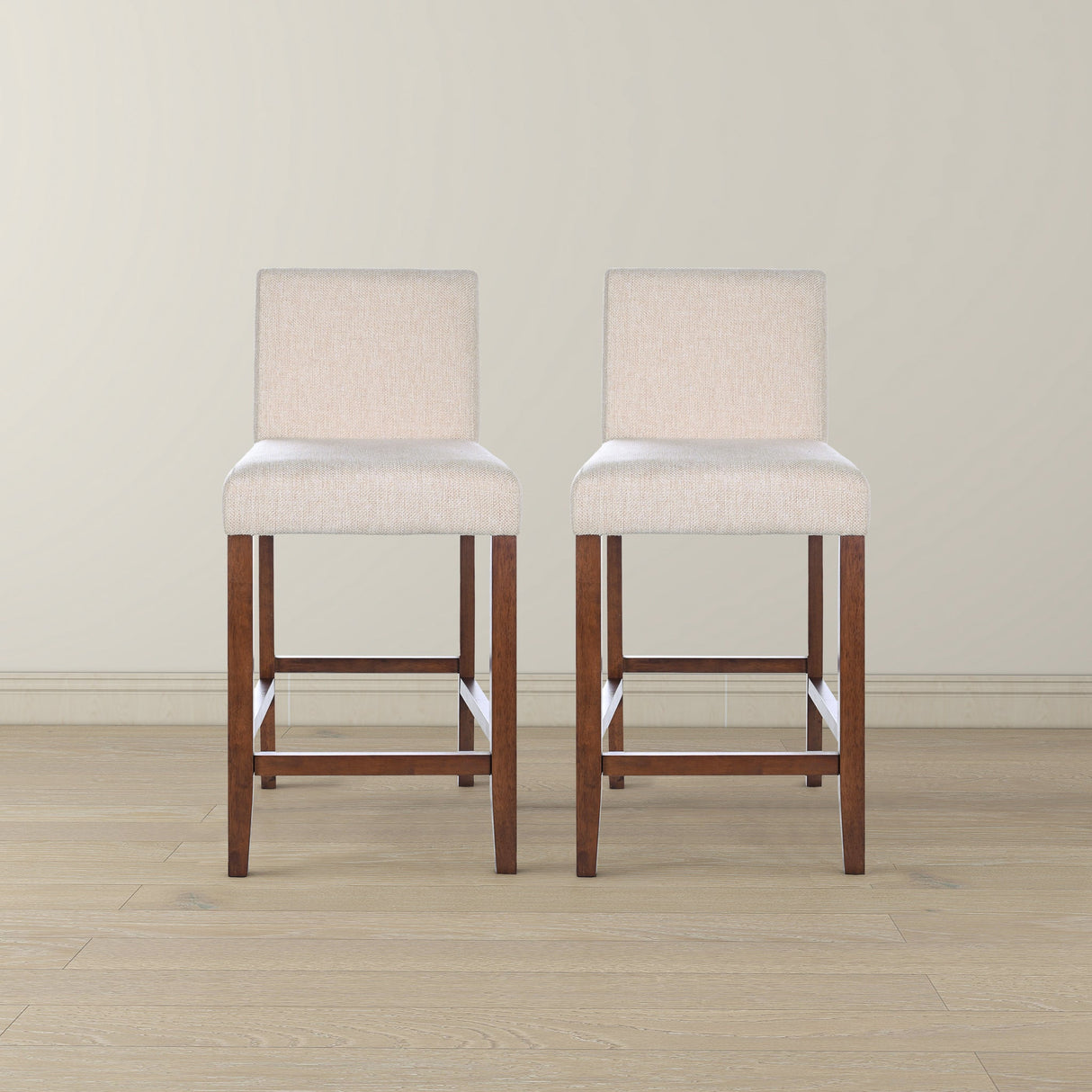 Dorian Beige Fabric Counter Chair (Set of 2) by Ashcroft Imports at Eve Furniture