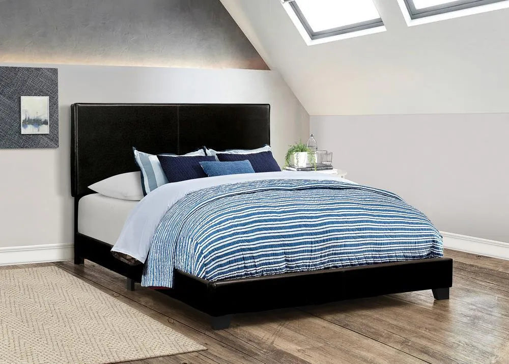 Dorian Black Upholstered Eastern King Bed by Coaster at Eve Furniture