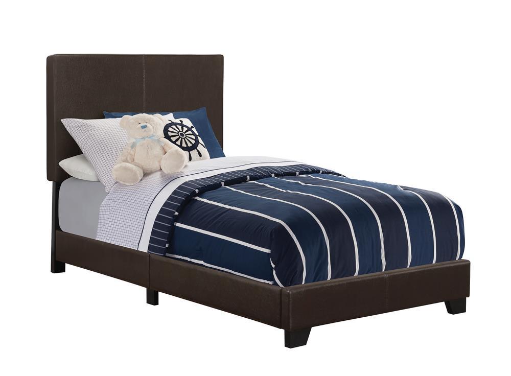 Dorian Brown Upholstered Twin Bed by Coaster at Eve Furniture