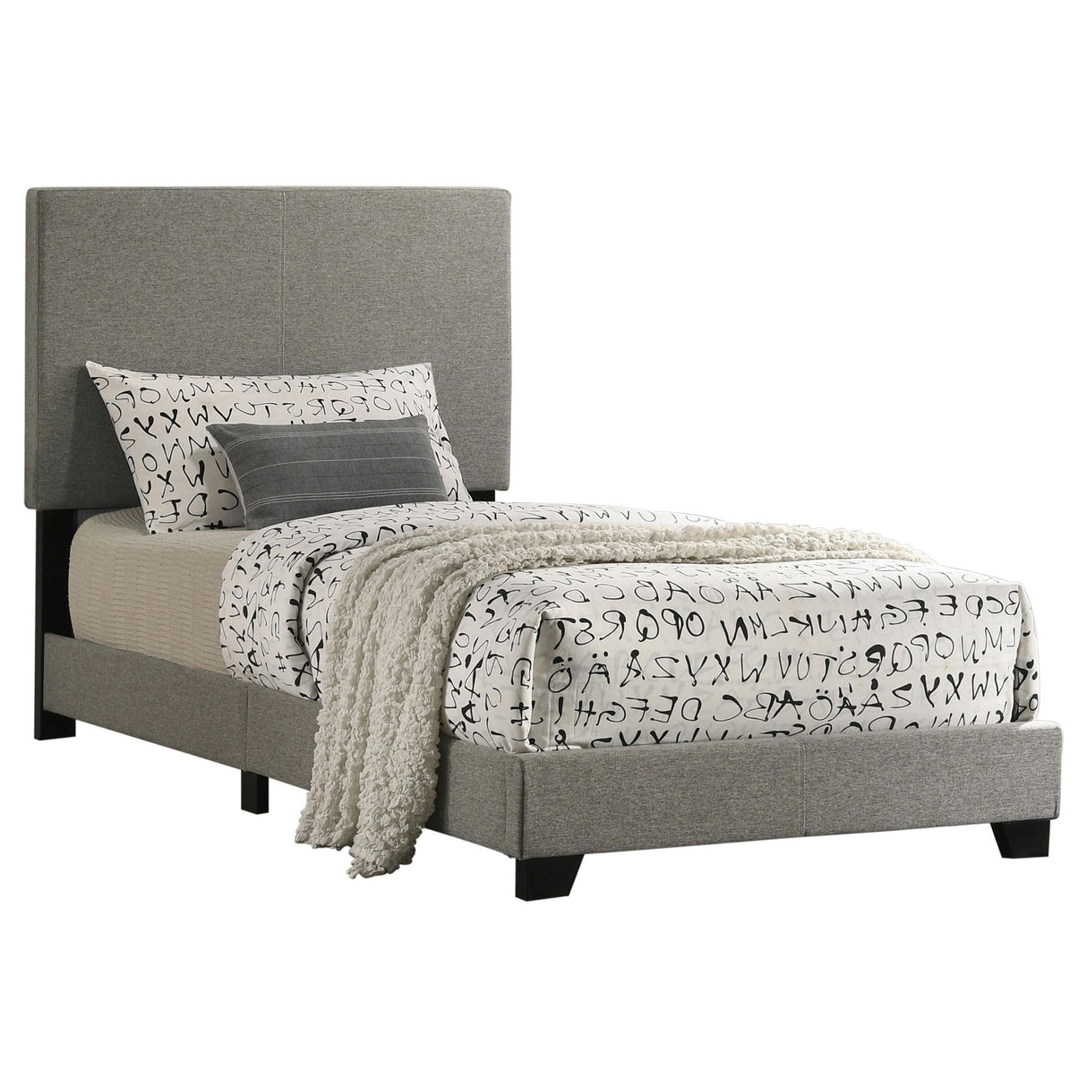 Dorian Taupe Upholstered Twin Panel Bed by Coaster at Eve Furniture
