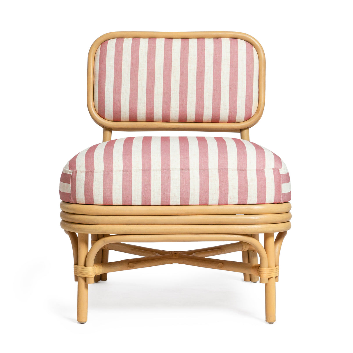 Dorine Striped Performance Linen & Rattan Accent Chair by TOV Furniture at Eve Furniture
