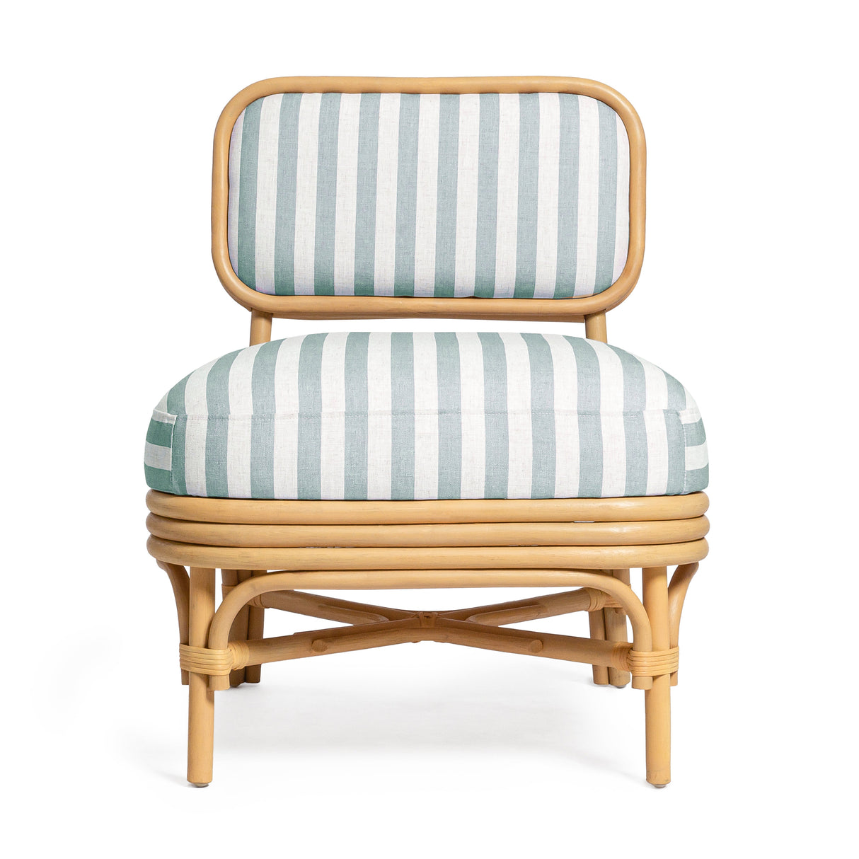 Dorine Striped Performance Linen & Rattan Accent Chair by TOV Furniture at Eve Furniture
