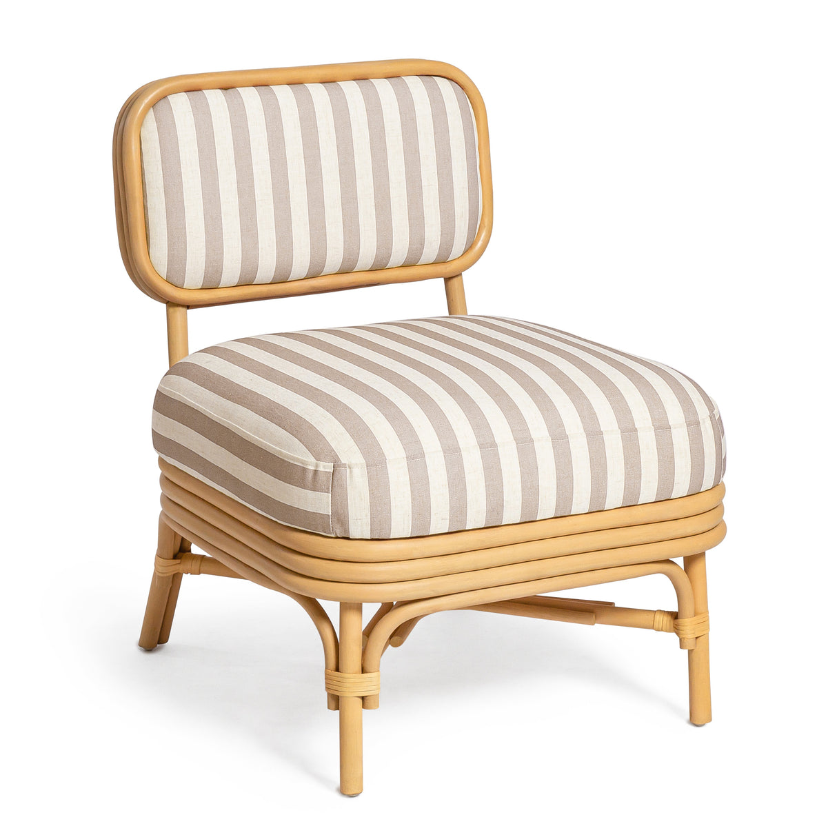Dorine Striped Performance Linen & Rattan Accent Chair by TOV Furniture at Eve Furniture