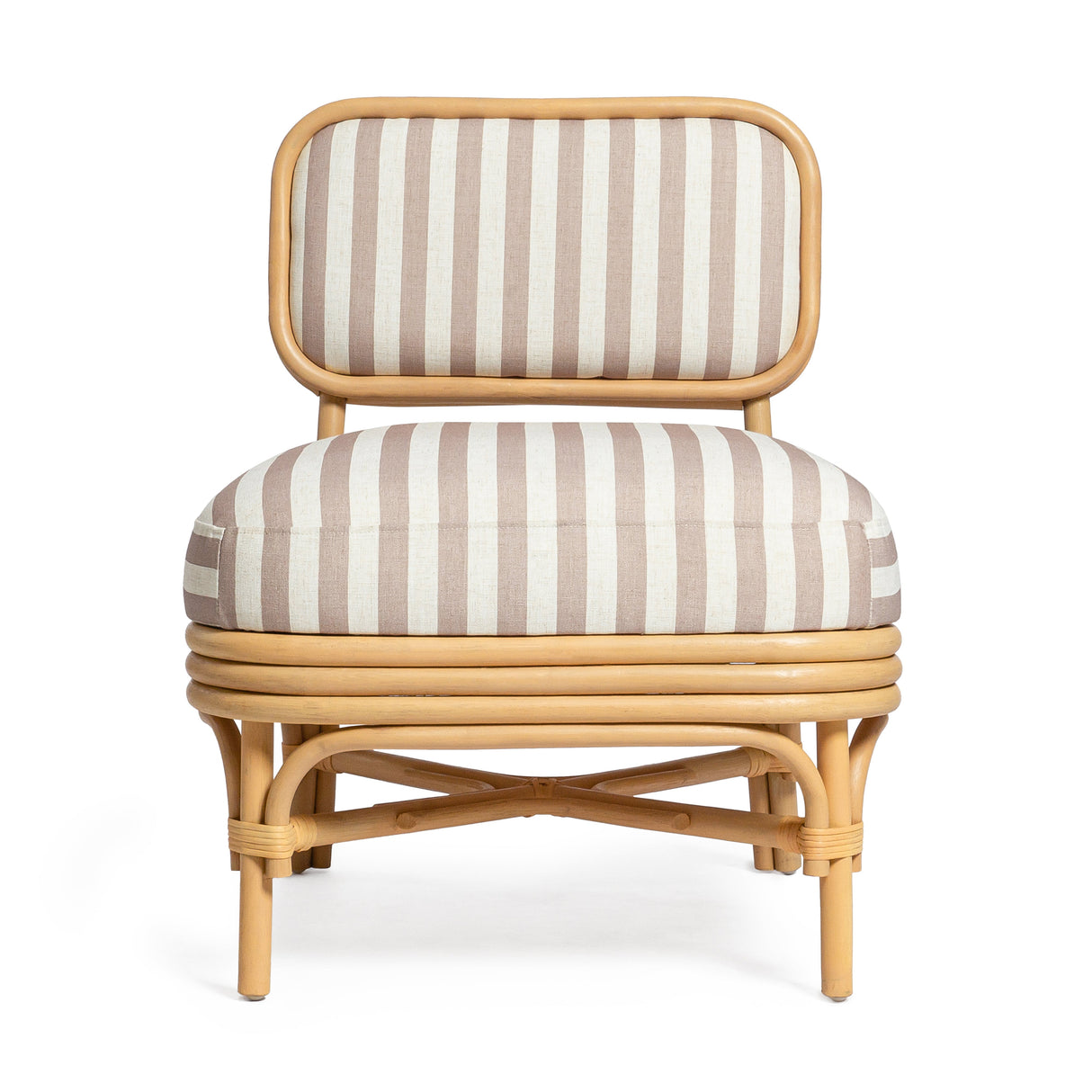Dorine Striped Performance Linen & Rattan Accent Chair by TOV Furniture at Eve Furniture