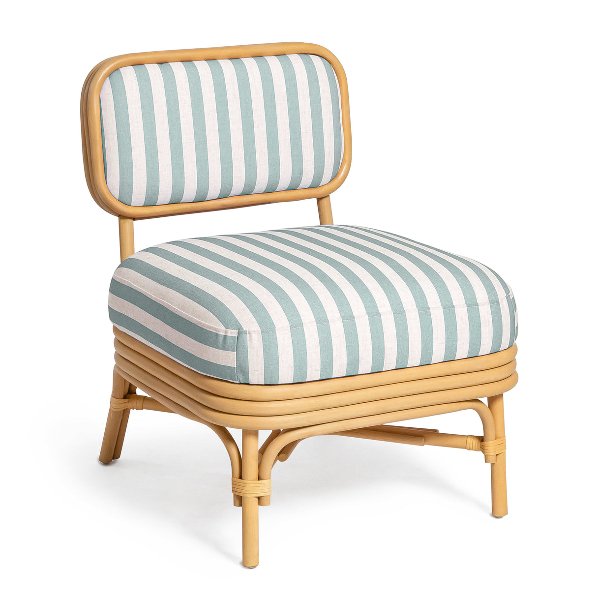 Dorine Striped Performance Linen & Rattan Accent Chair by TOV Furniture at Eve Furniture