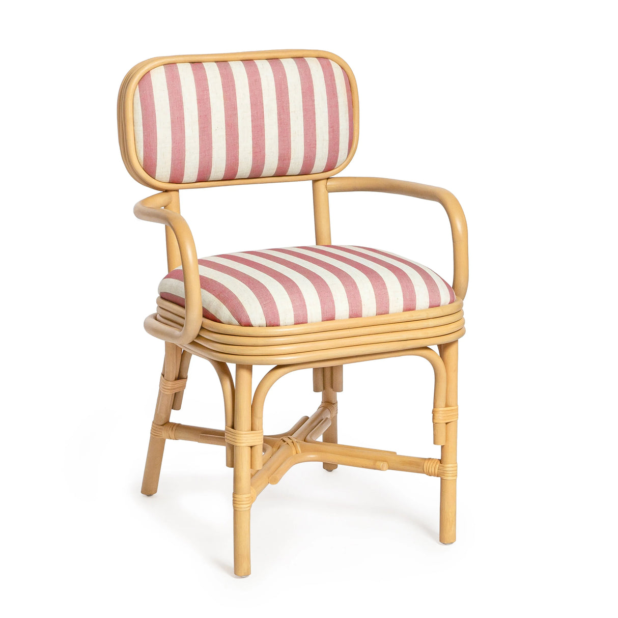 Dorine Striped Performance Linen & Rattan Dining Armchair by TOV Furniture at Eve Furniture