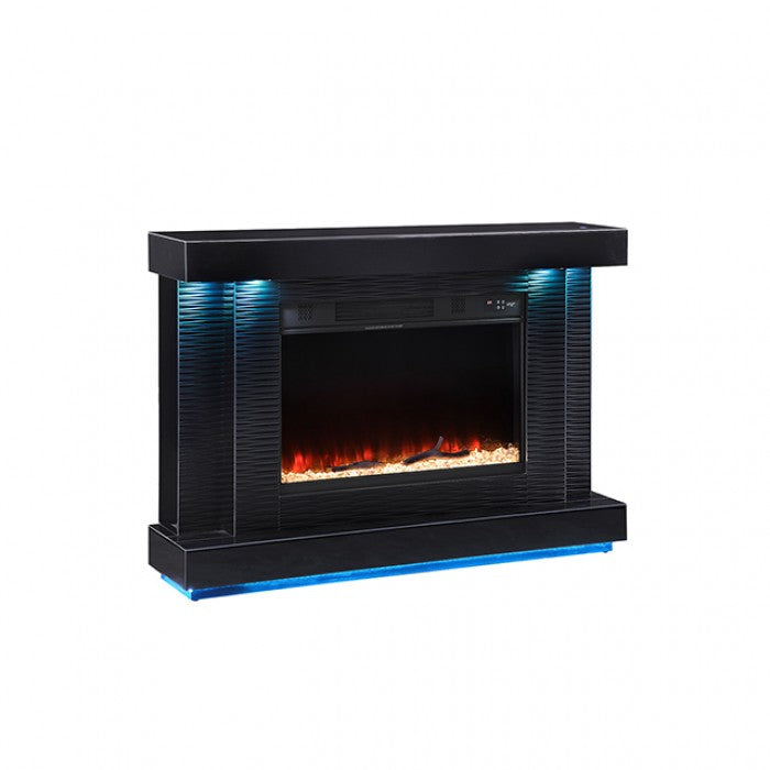 Dorrit Black 55" Electric Fireplace w/ Heater by Furniture of America at Eve Furniture
