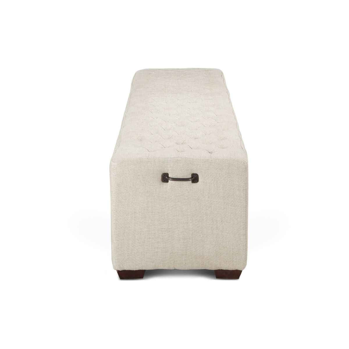 D'Orsay 59" Upholstered Bench in Beige Linen