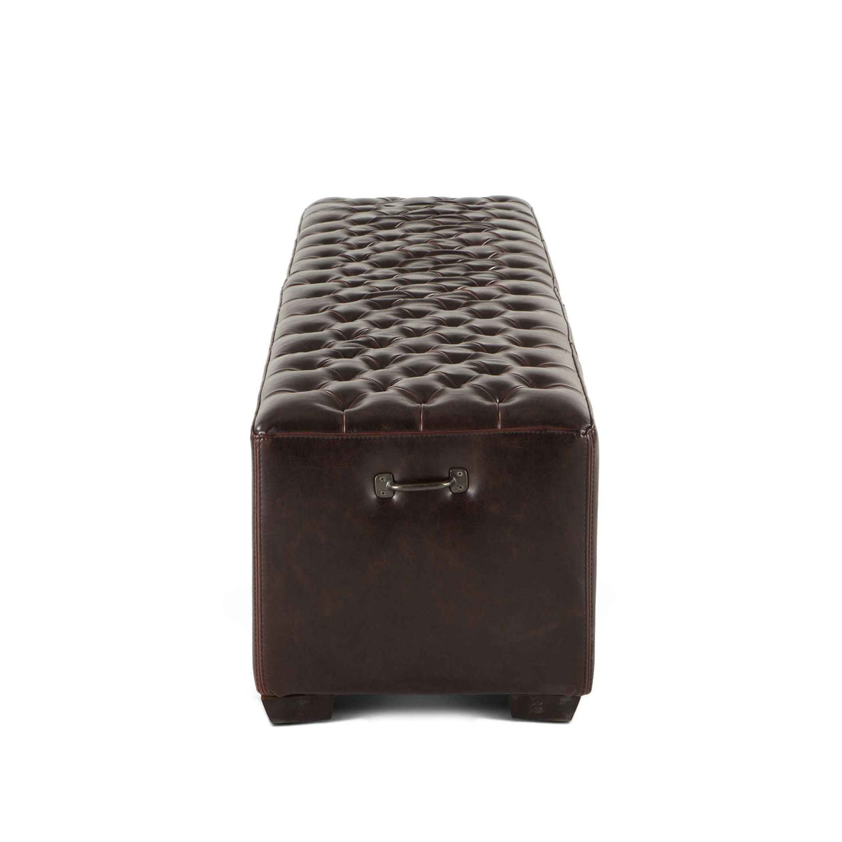 D'Orsay 79" Upholstered Bench in Brown Leather
