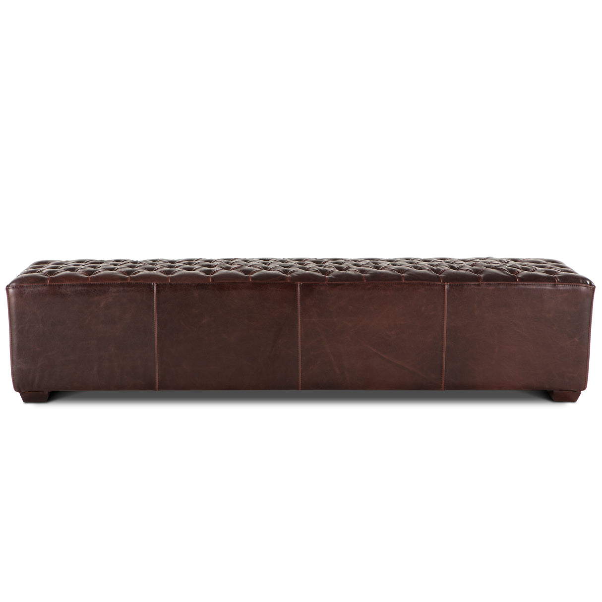 D'Orsay 79" Upholstered Bench in Brown Leather by Home Trends & Design at Eve Furniture