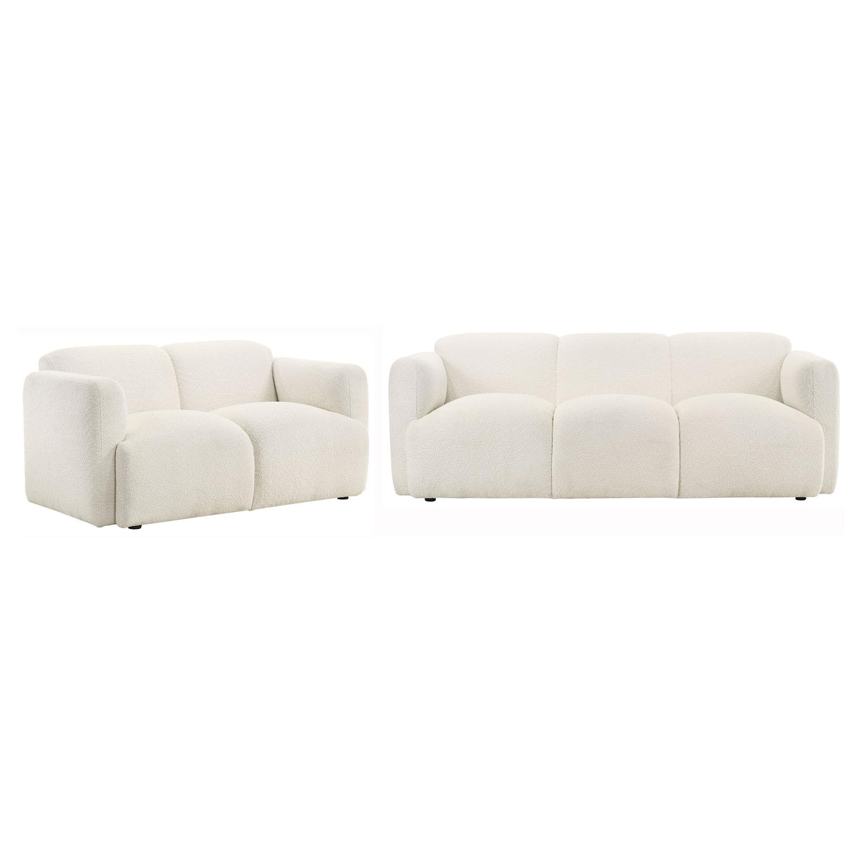 Dorset 2-piece Upholstered Round Track Arm Sofa Set White by Coaster at Eve Furniture