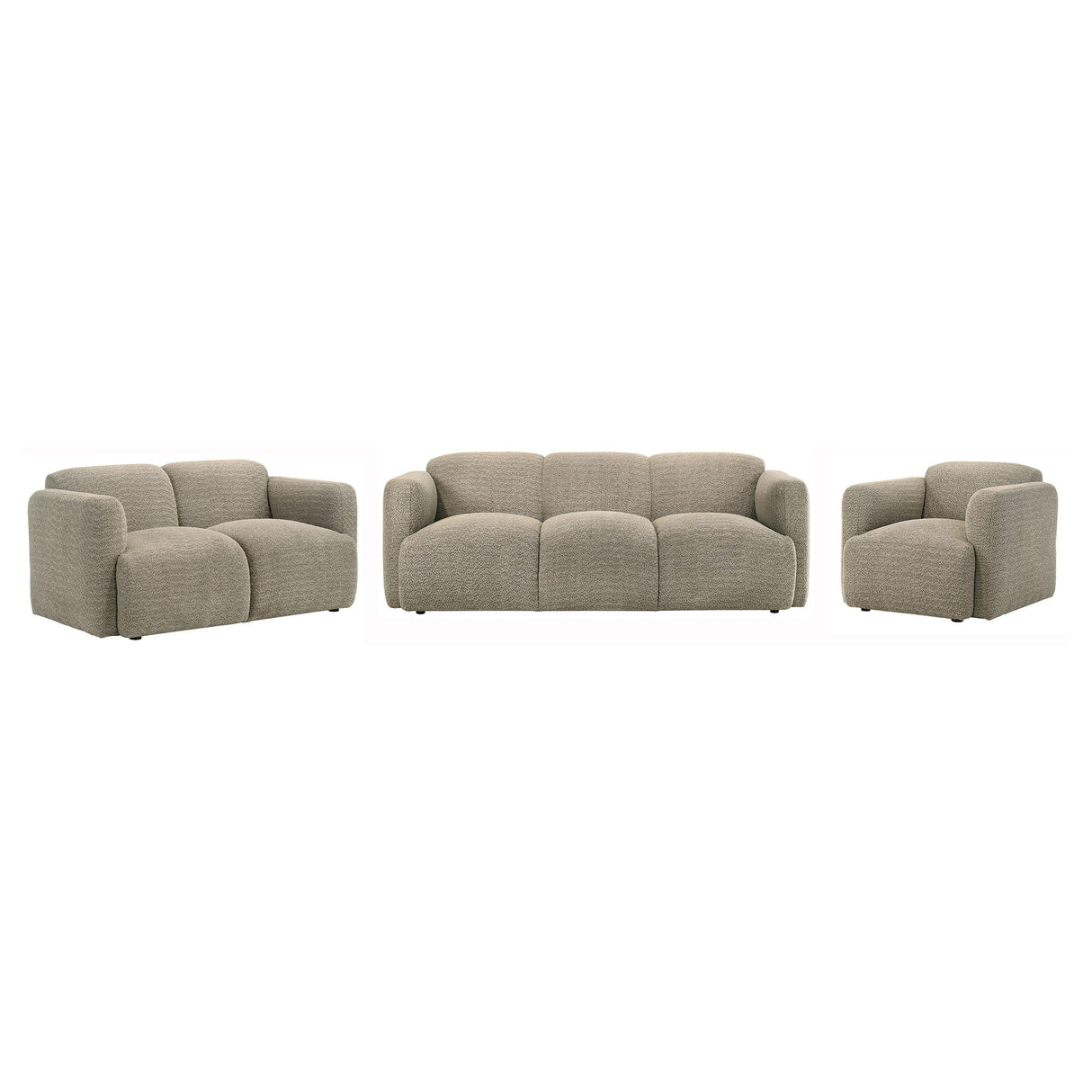 Dorset 3-piece Upholstered Round Track Arm Sofa Set Brown by Coaster at Eve Furniture