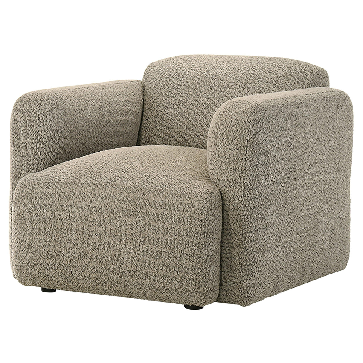 Dorset Brown Fabric Upholstered Round Track Arm Accent Chair by Coaster at Eve Furniture