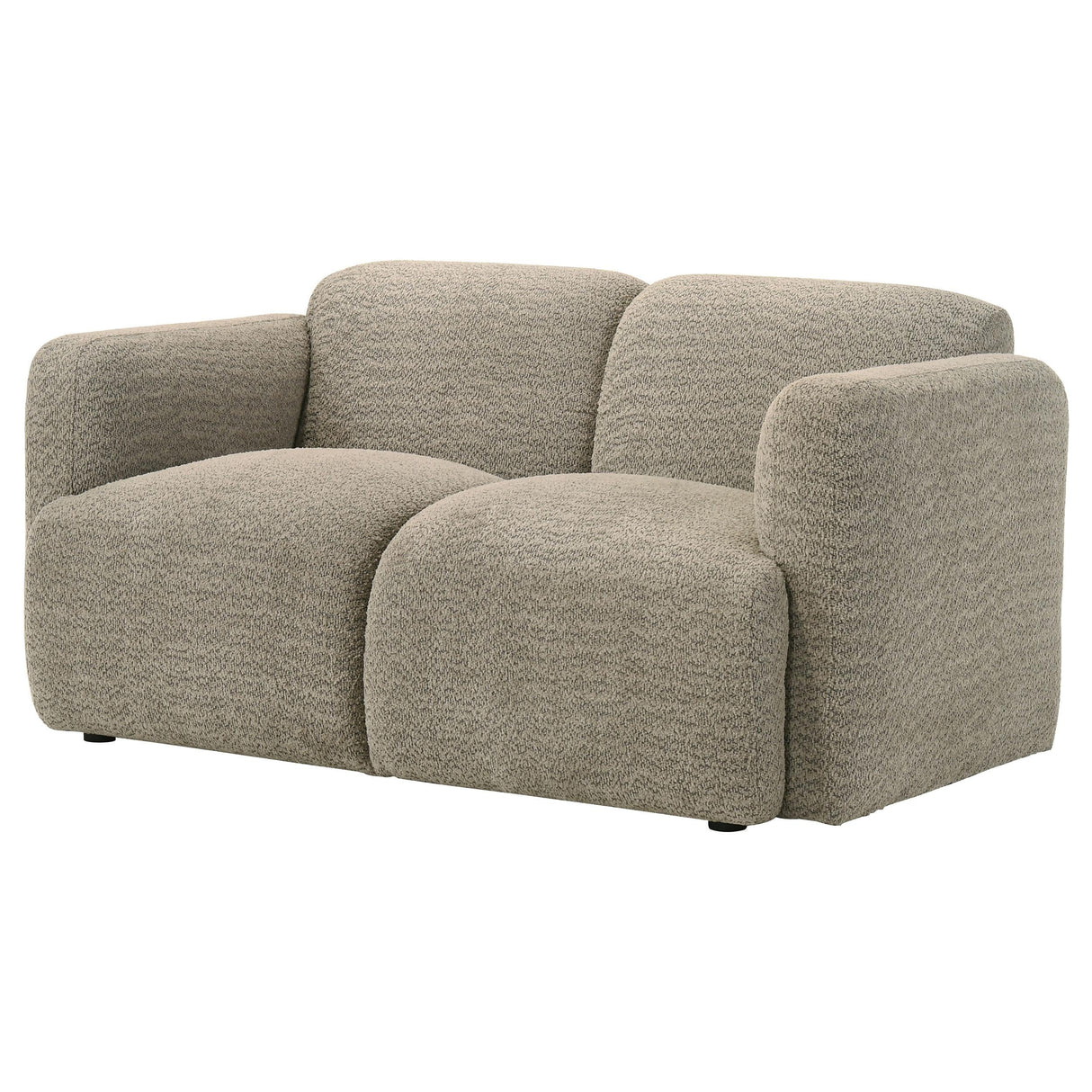 Dorset Brown Fabric Upholstered Round Track Arm Loveseat by Coaster at Eve Furniture