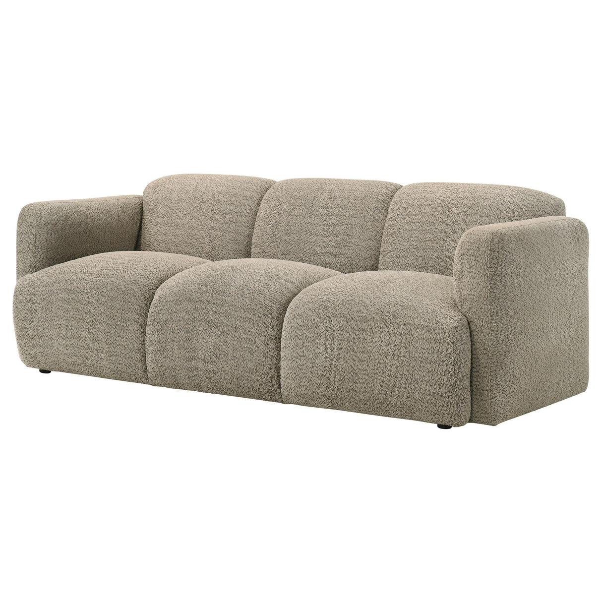 Dorset Fabric Upholstered Round Track Arm Sofa Brown by Coaster at Eve Furniture